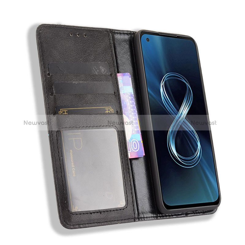 Leather Case Stands Flip Cover Holder BY4 for Asus ZenFone 8 Mini