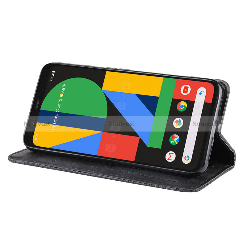 Leather Case Stands Flip Cover Holder BY4 for Google Pixel 4