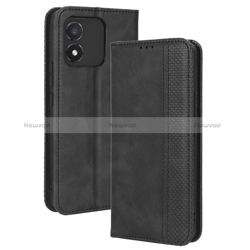 Leather Case Stands Flip Cover Holder BY4 for Huawei Honor X5 Black