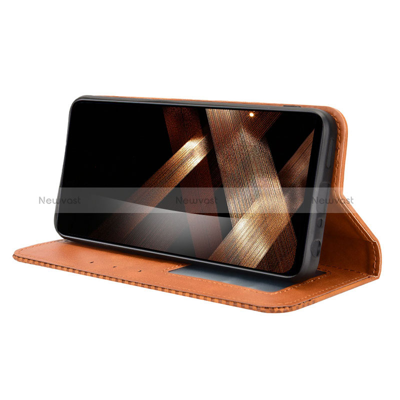 Leather Case Stands Flip Cover Holder BY4 for Huawei Honor X5 Plus