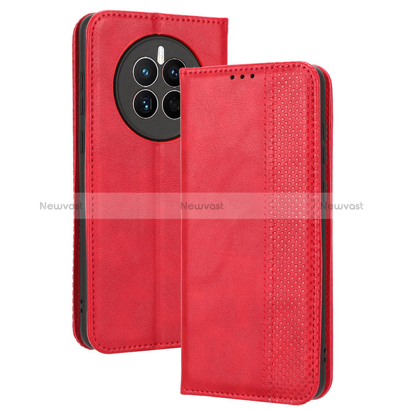 Leather Case Stands Flip Cover Holder BY4 for Huawei Mate 50 Red