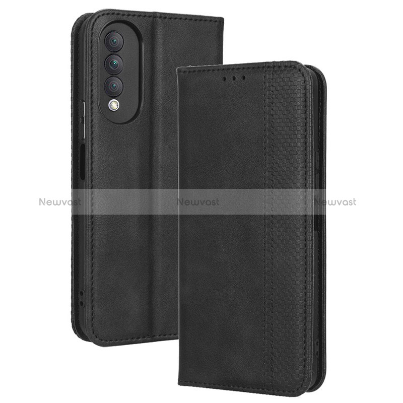 Leather Case Stands Flip Cover Holder BY4 for Huawei Nova 10z Black