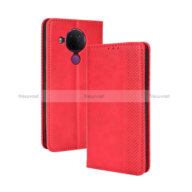 Leather Case Stands Flip Cover Holder BY4 for Nokia 5.4