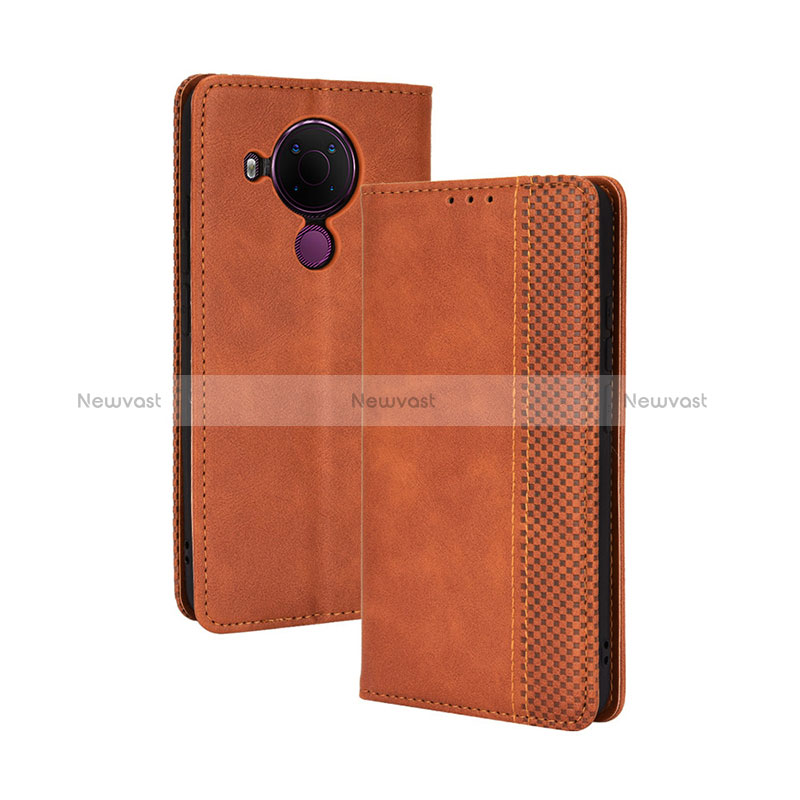 Leather Case Stands Flip Cover Holder BY4 for Nokia 5.4