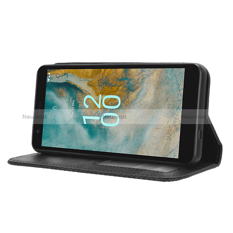 Leather Case Stands Flip Cover Holder BY4 for Nokia C02