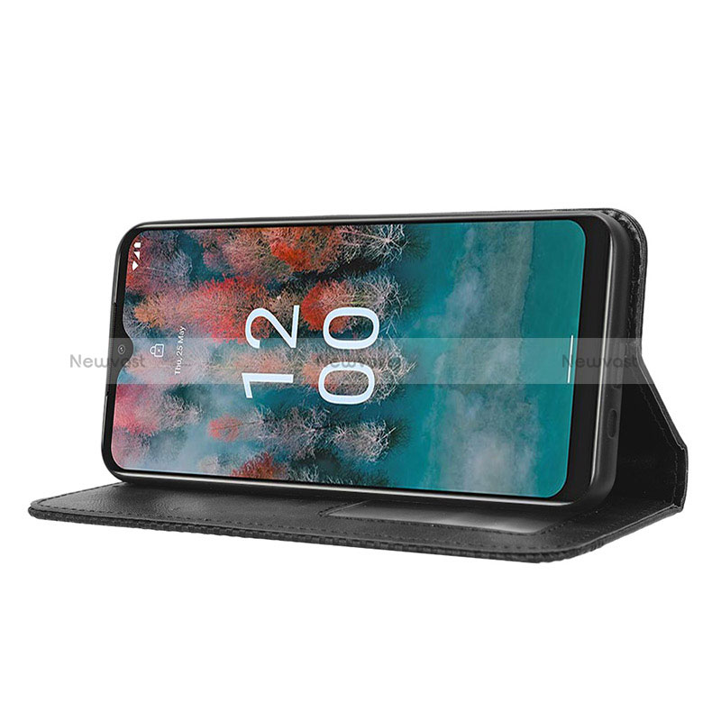 Leather Case Stands Flip Cover Holder BY4 for Nokia C12 Plus