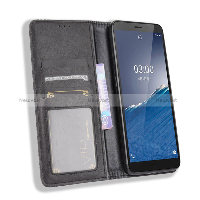 Leather Case Stands Flip Cover Holder BY4 for Nokia C3