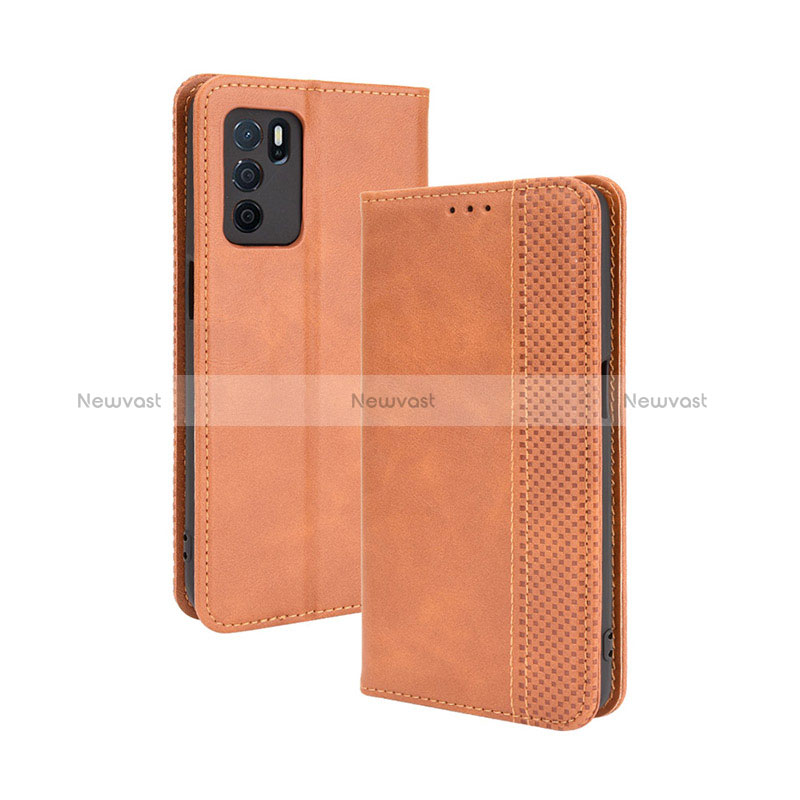 Leather Case Stands Flip Cover Holder BY4 for Oppo A16