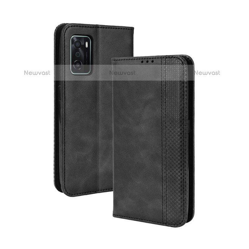 Leather Case Stands Flip Cover Holder BY4 for Oppo A55S 5G