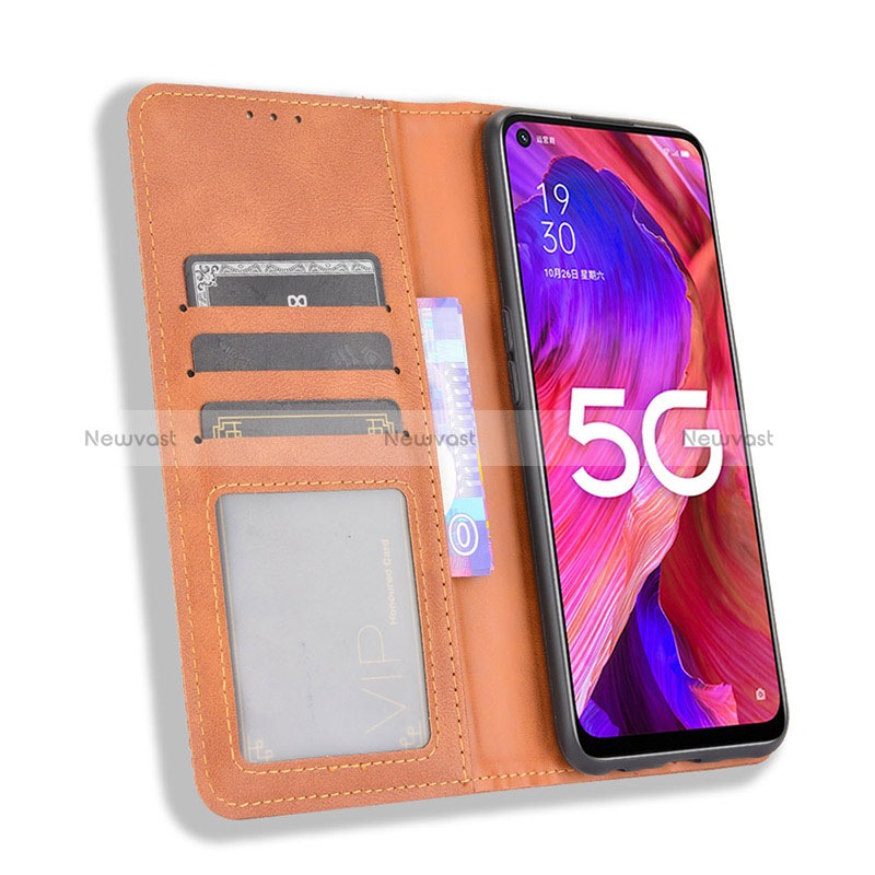 Leather Case Stands Flip Cover Holder BY4 for Oppo A74 5G