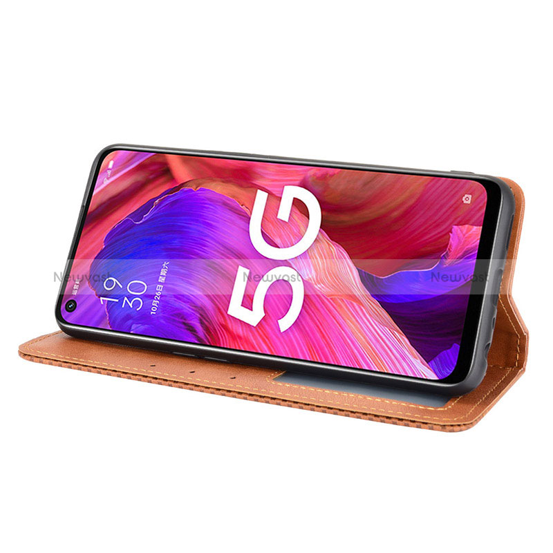 Leather Case Stands Flip Cover Holder BY4 for Oppo A74 5G