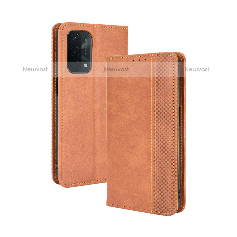 Leather Case Stands Flip Cover Holder BY4 for Oppo A93 5G