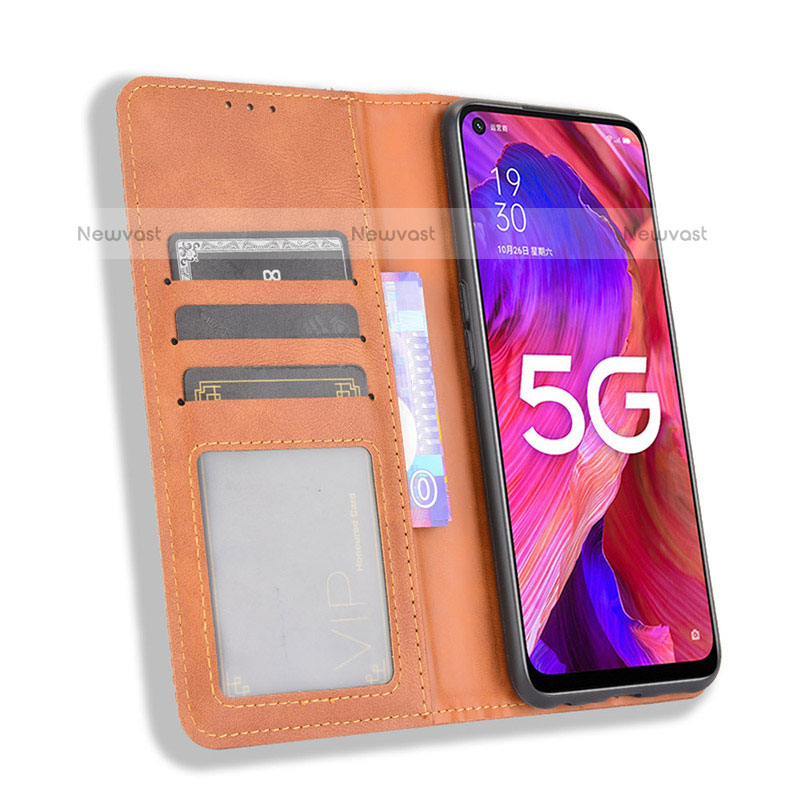 Leather Case Stands Flip Cover Holder BY4 for Oppo A93 5G