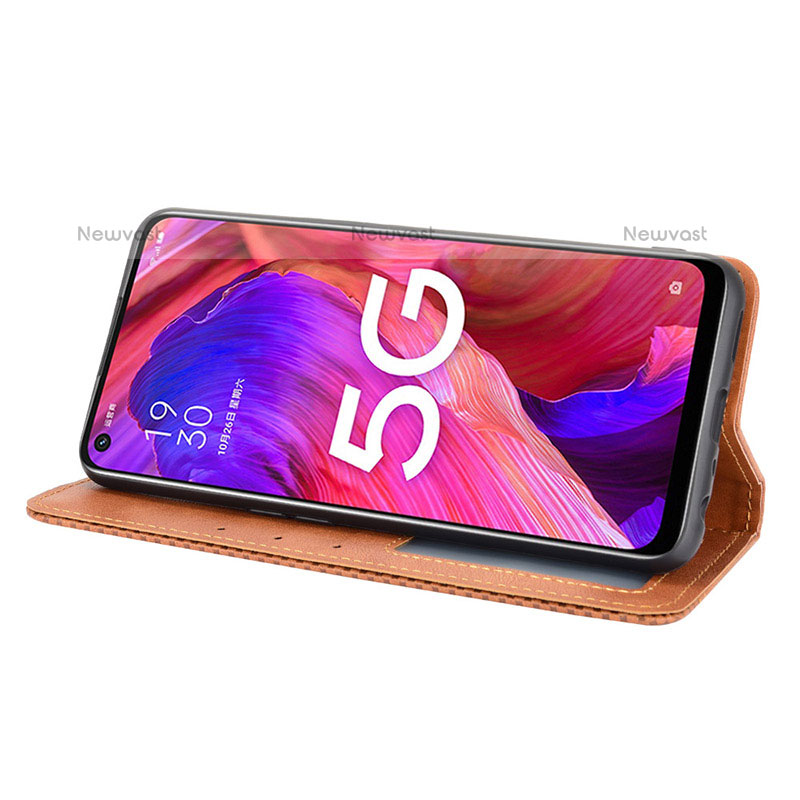 Leather Case Stands Flip Cover Holder BY4 for Oppo A93 5G