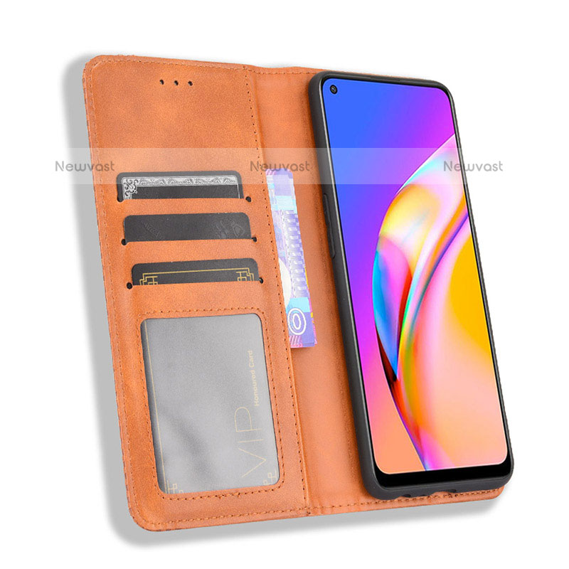 Leather Case Stands Flip Cover Holder BY4 for Oppo A95 5G