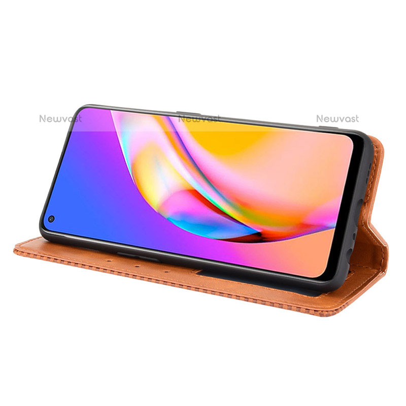 Leather Case Stands Flip Cover Holder BY4 for Oppo A95 5G