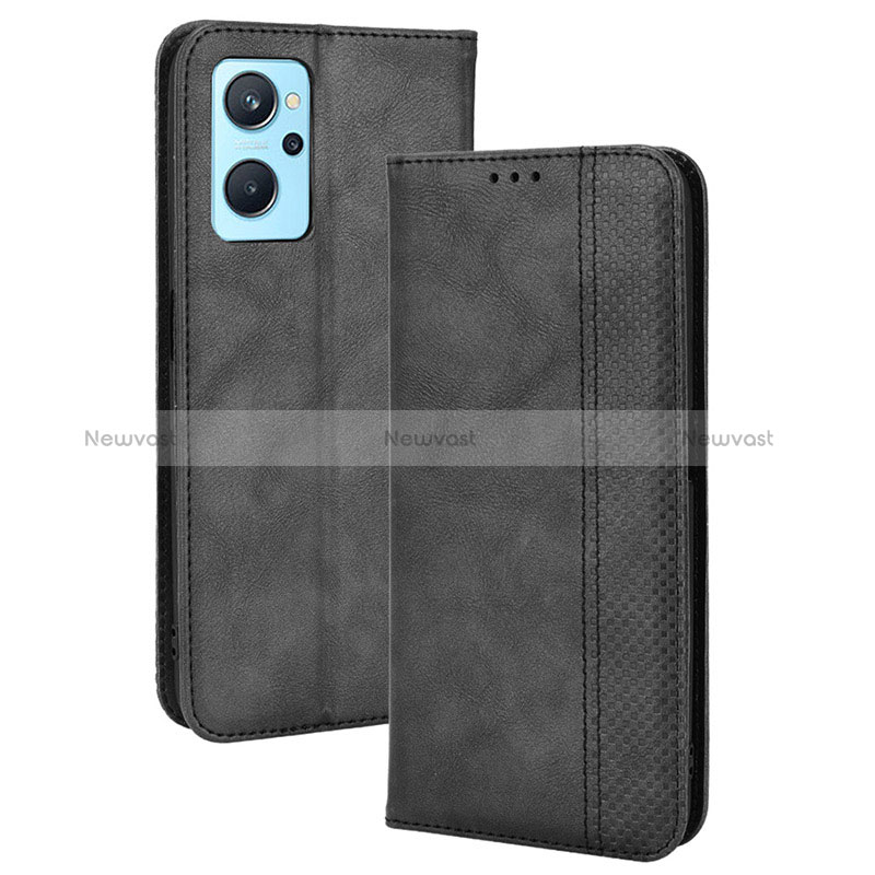 Leather Case Stands Flip Cover Holder BY4 for Oppo A96 4G