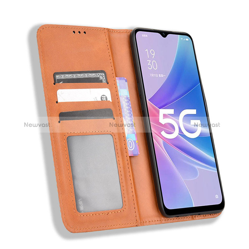 Leather Case Stands Flip Cover Holder BY4 for Oppo A97 5G