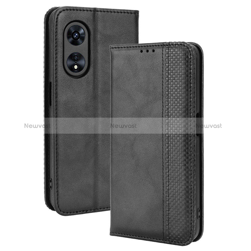 Leather Case Stands Flip Cover Holder BY4 for Oppo A98 5G