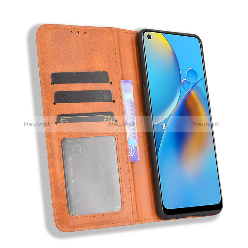 Leather Case Stands Flip Cover Holder BY4 for Oppo F19s