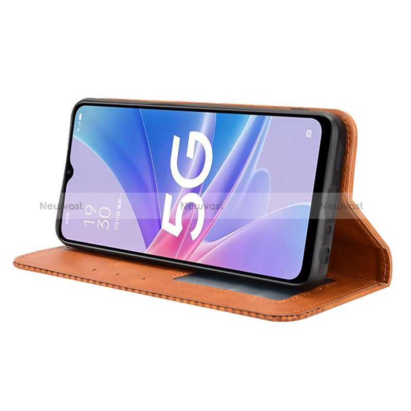 Leather Case Stands Flip Cover Holder BY4 for Oppo F23 5G