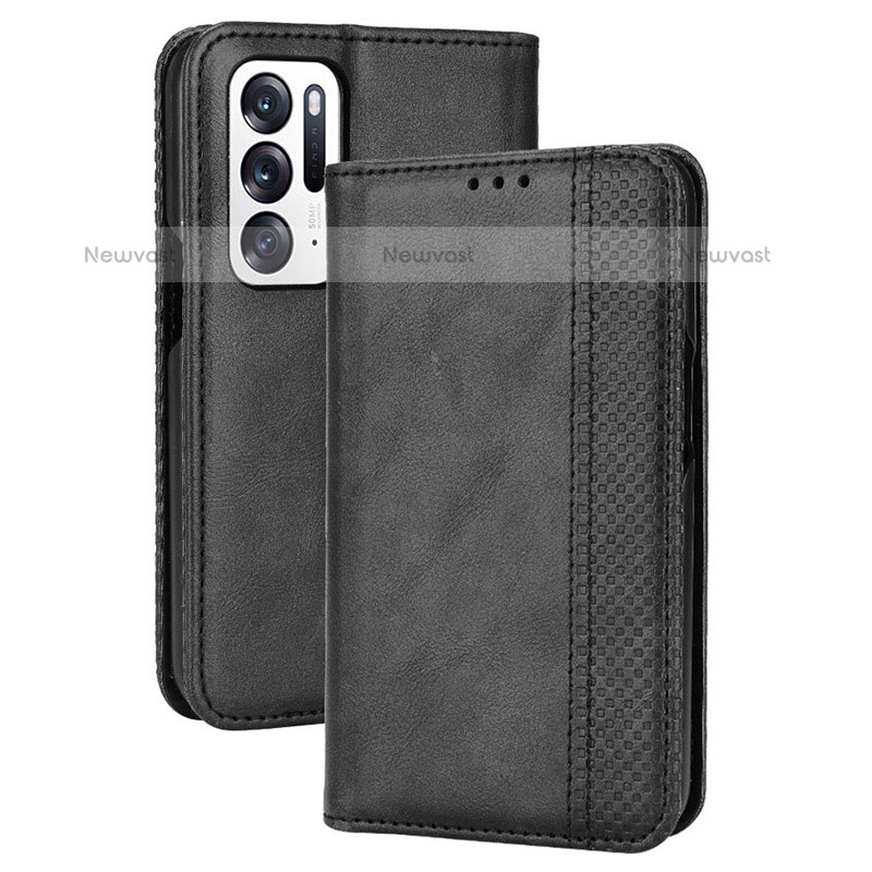 Leather Case Stands Flip Cover Holder BY4 for Oppo Find N 5G Black