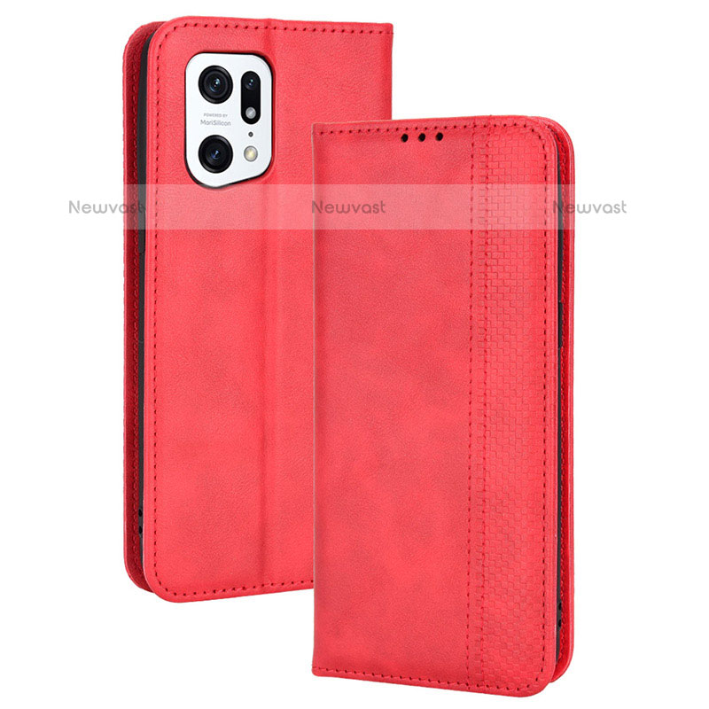 Leather Case Stands Flip Cover Holder BY4 for Oppo Find X5 Pro 5G