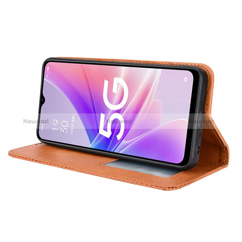 Leather Case Stands Flip Cover Holder BY4 for Oppo K10 5G India