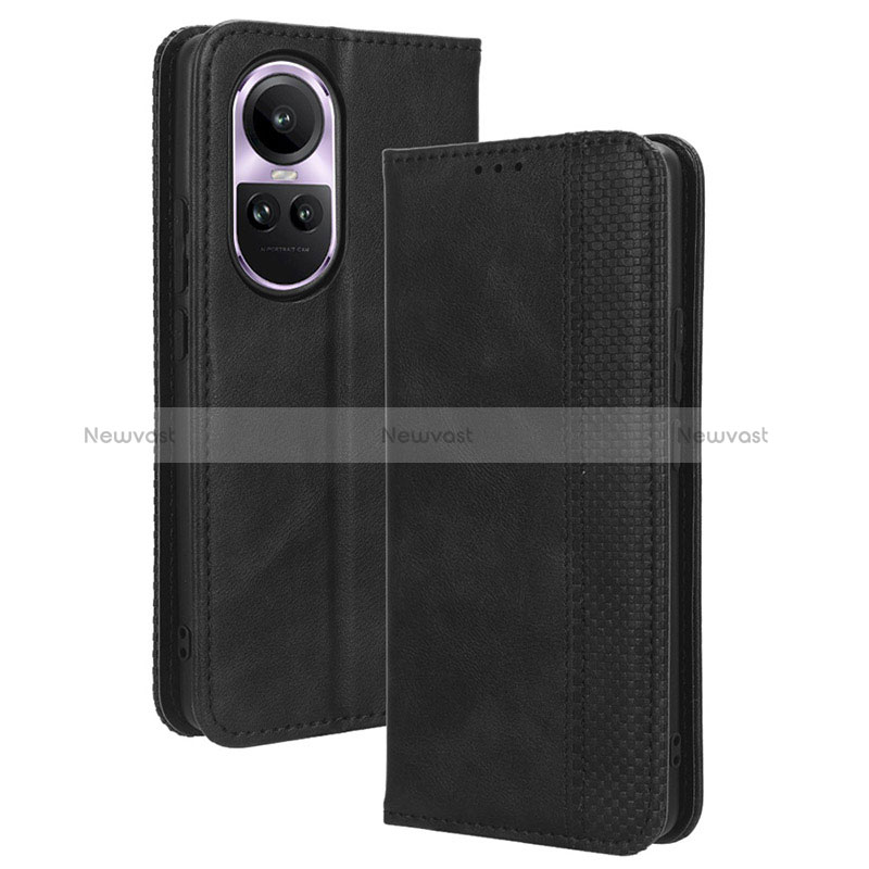 Leather Case Stands Flip Cover Holder BY4 for Oppo Reno10 5G