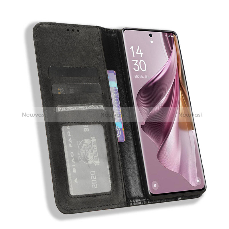 Leather Case Stands Flip Cover Holder BY4 for Oppo Reno10 Pro 5G