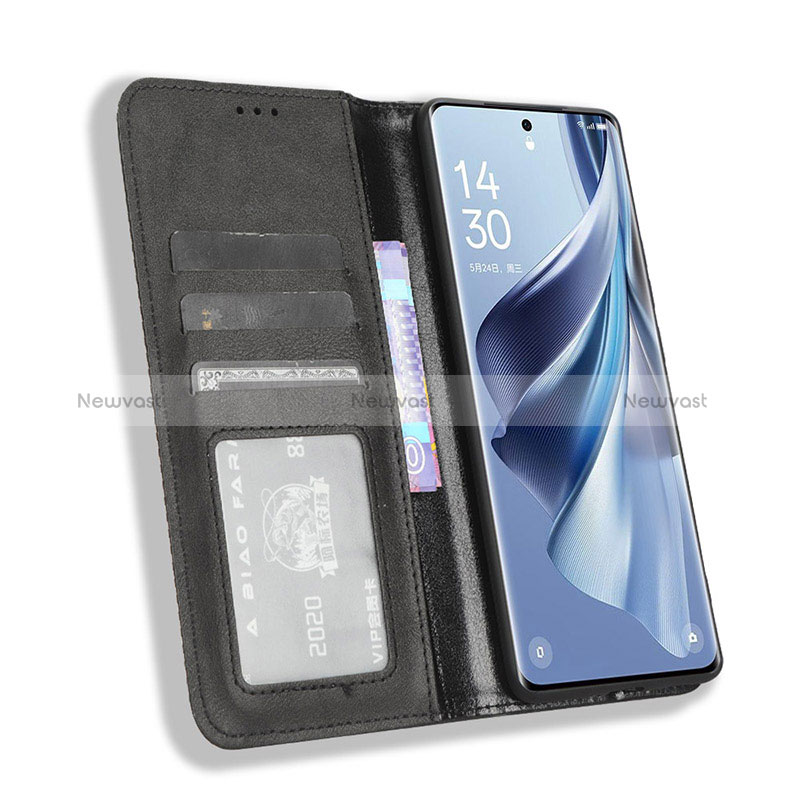 Leather Case Stands Flip Cover Holder BY4 for Oppo Reno10 Pro+ Plus 5G