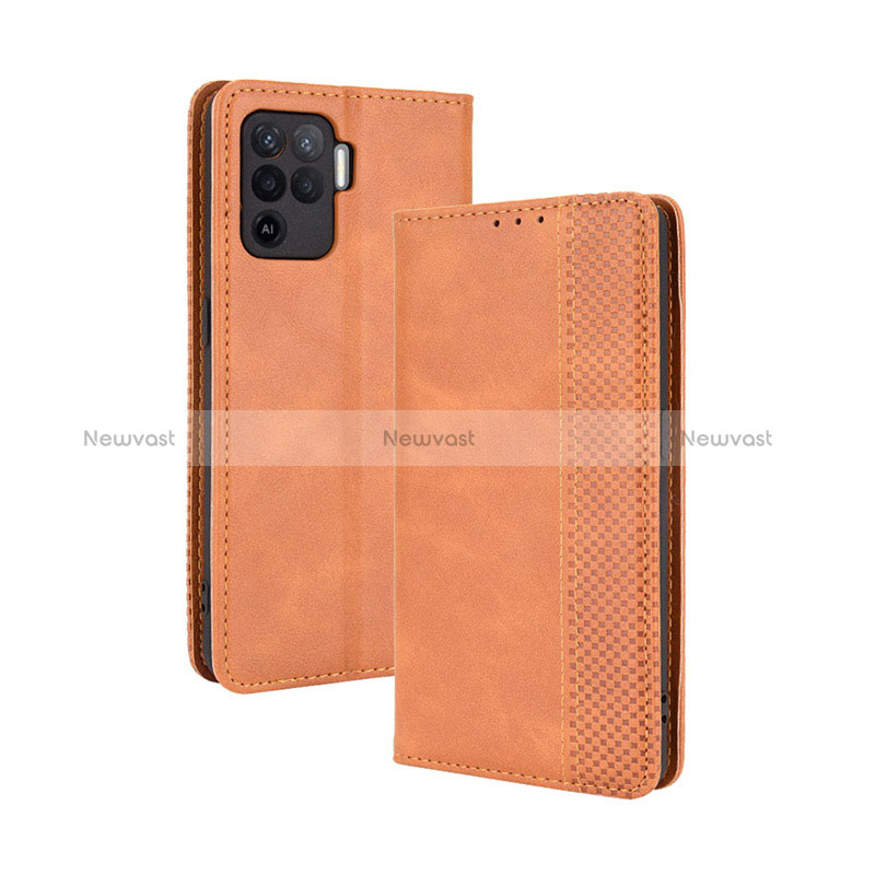 Leather Case Stands Flip Cover Holder BY4 for Oppo Reno5 F