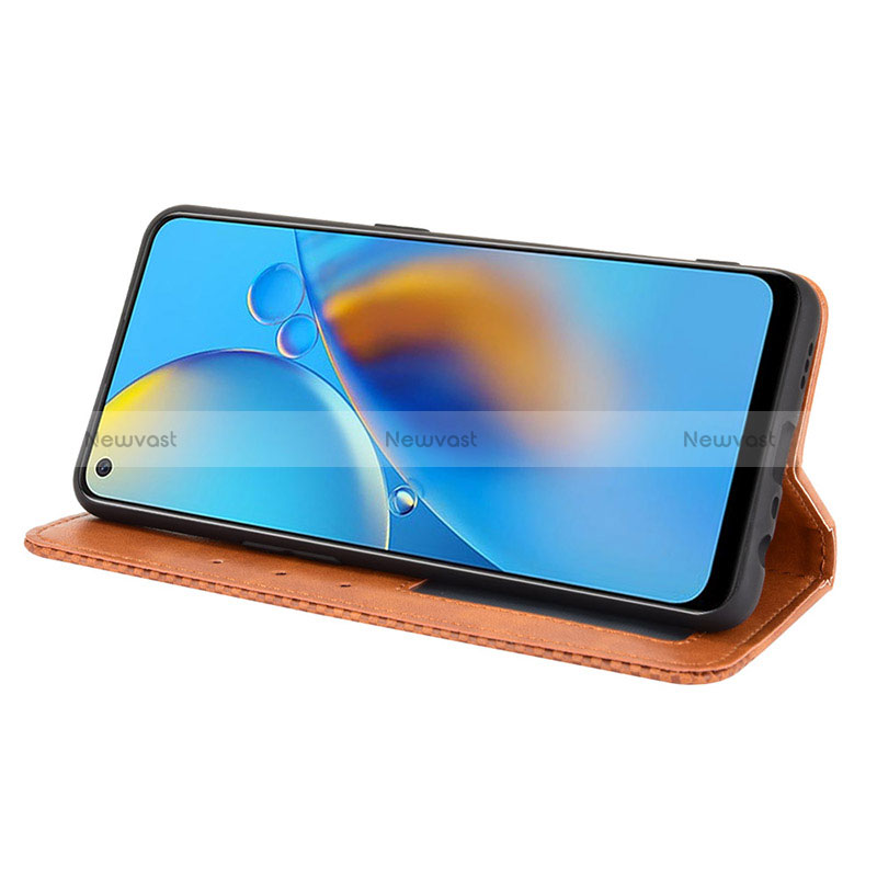 Leather Case Stands Flip Cover Holder BY4 for Oppo Reno6 Lite