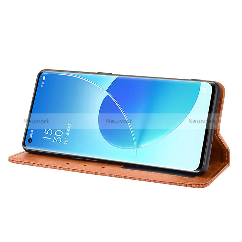 Leather Case Stands Flip Cover Holder BY4 for Oppo Reno6 Pro 5G