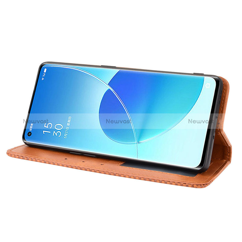 Leather Case Stands Flip Cover Holder BY4 for Oppo Reno6 Pro 5G India