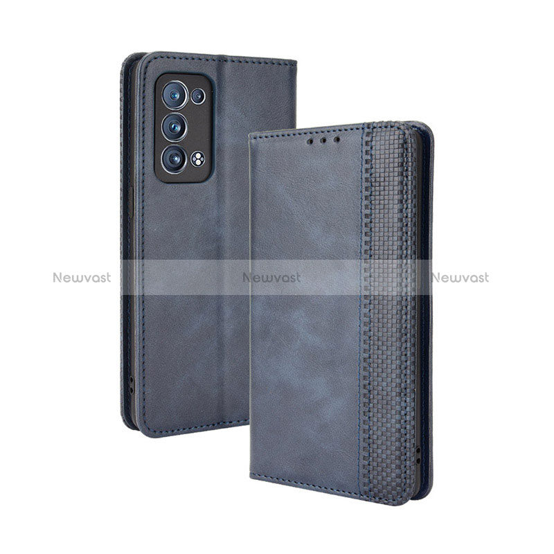 Leather Case Stands Flip Cover Holder BY4 for Oppo Reno6 Pro+ Plus 5G