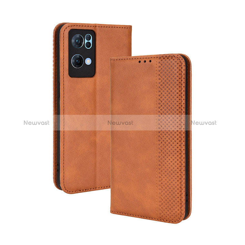 Leather Case Stands Flip Cover Holder BY4 for Oppo Reno7 Pro 5G