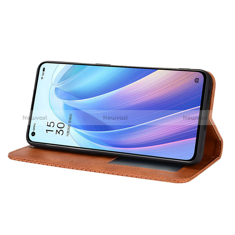 Leather Case Stands Flip Cover Holder BY4 for Oppo Reno7 Pro 5G