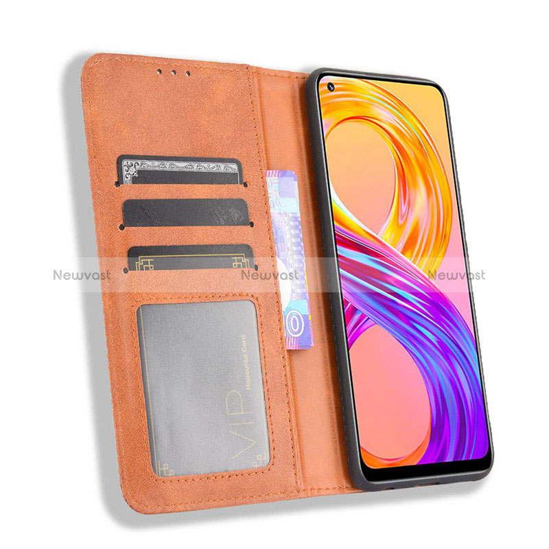 Leather Case Stands Flip Cover Holder BY4 for Realme 8 Pro