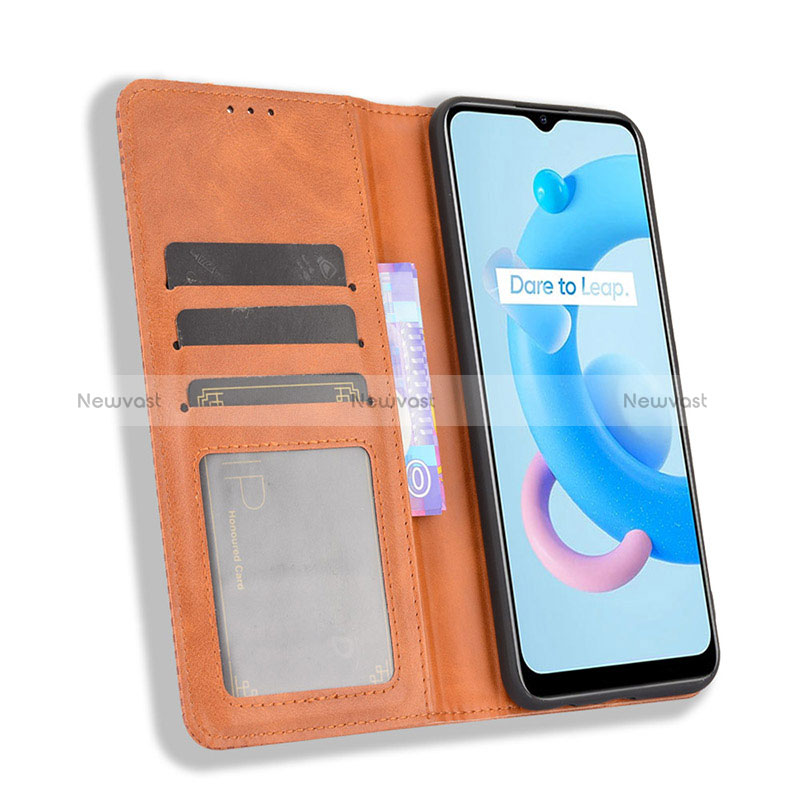 Leather Case Stands Flip Cover Holder BY4 for Realme C11 (2021)