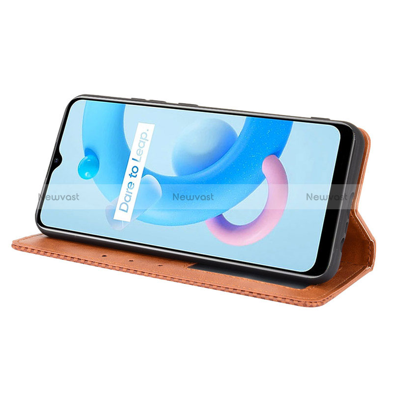 Leather Case Stands Flip Cover Holder BY4 for Realme C11 (2021)