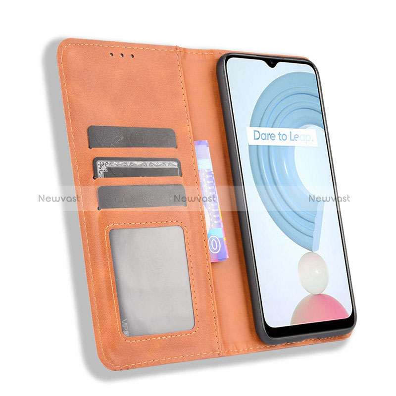 Leather Case Stands Flip Cover Holder BY4 for Realme C21Y