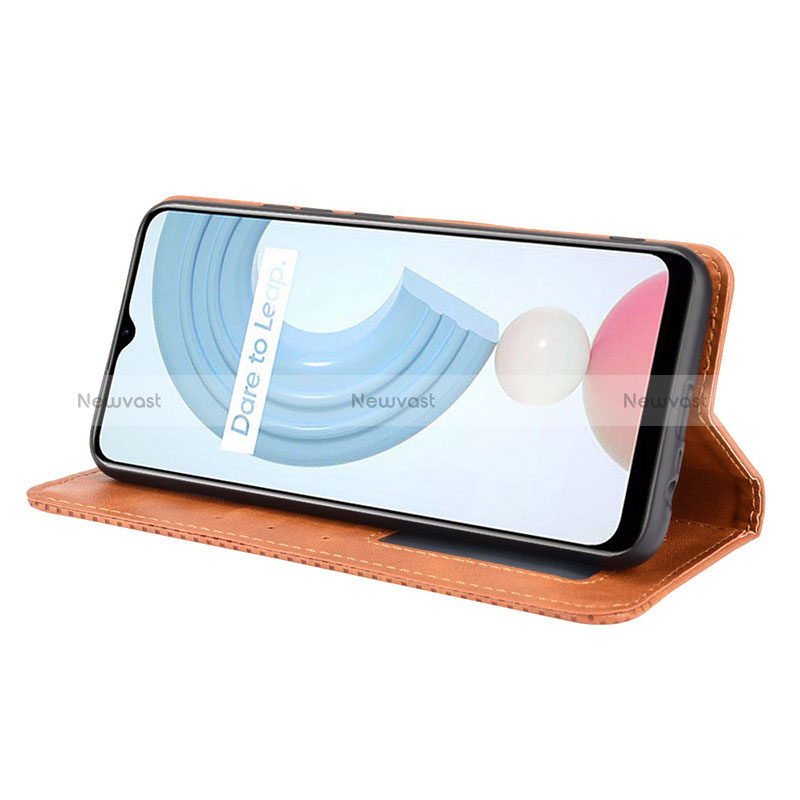 Leather Case Stands Flip Cover Holder BY4 for Realme C25Y