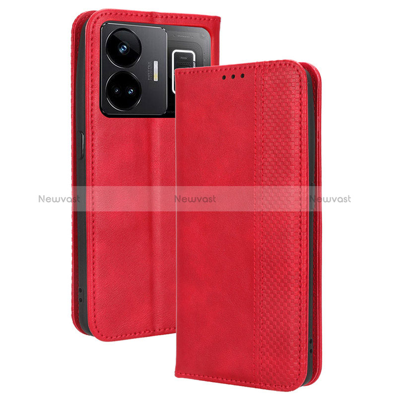 Leather Case Stands Flip Cover Holder BY4 for Realme GT Neo5 240W 5G Red