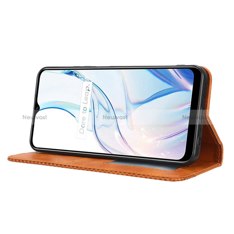 Leather Case Stands Flip Cover Holder BY4 for Realme Narzo 50i Prime