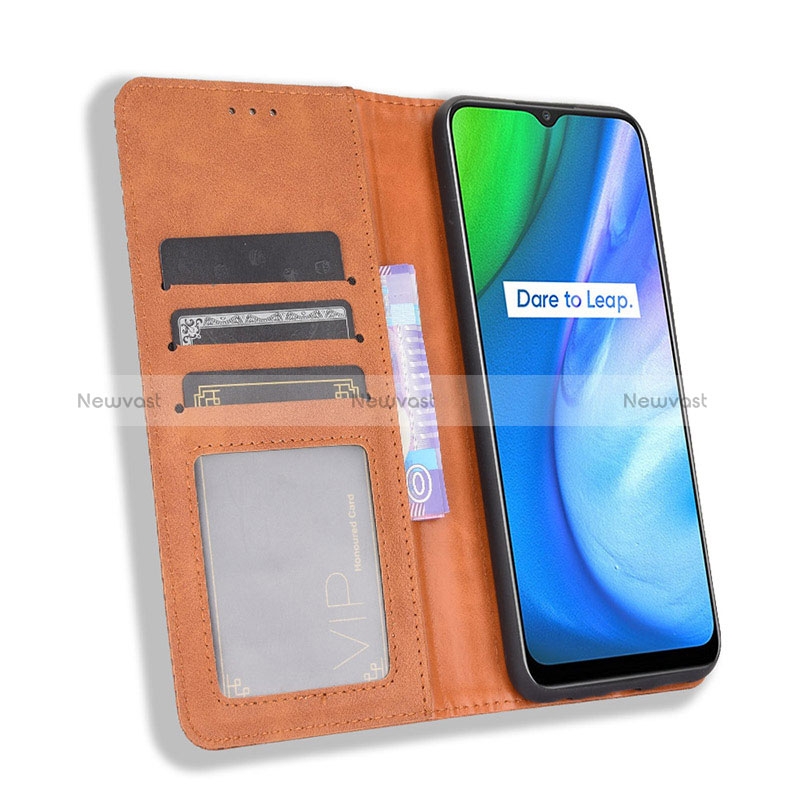 Leather Case Stands Flip Cover Holder BY4 for Realme Q2i 5G