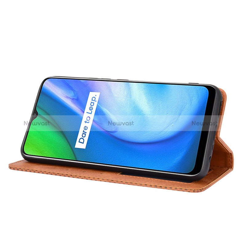 Leather Case Stands Flip Cover Holder BY4 for Realme V3 5G