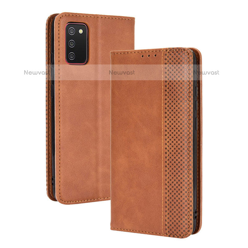 Leather Case Stands Flip Cover Holder BY4 for Samsung Galaxy A02s