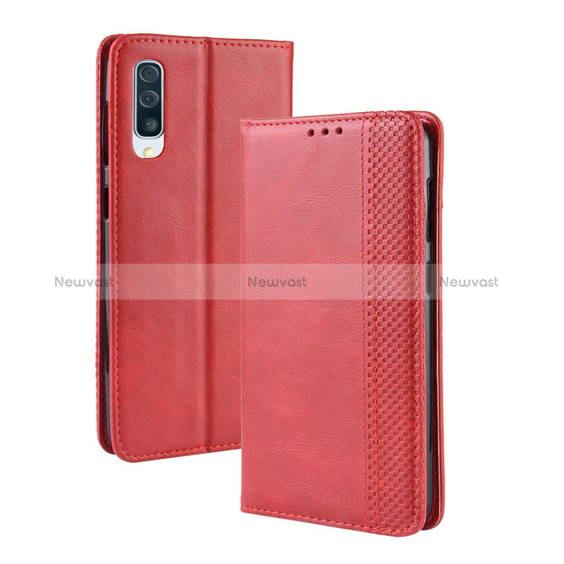 Leather Case Stands Flip Cover Holder BY4 for Samsung Galaxy A30S Red