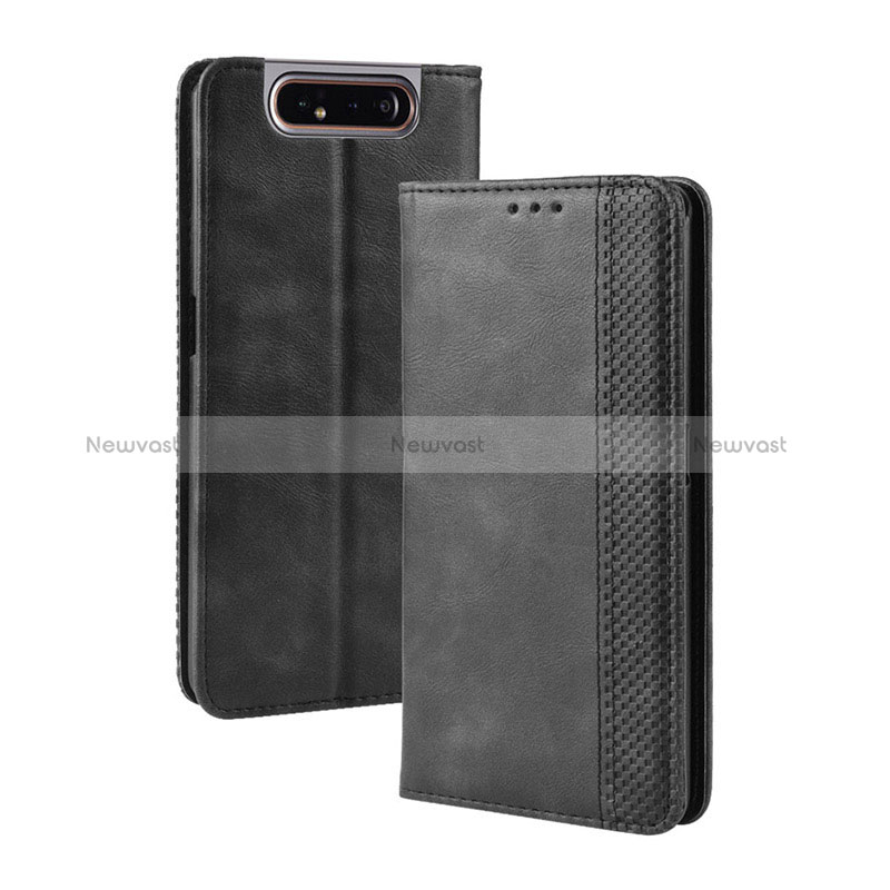 Leather Case Stands Flip Cover Holder BY4 for Samsung Galaxy A80